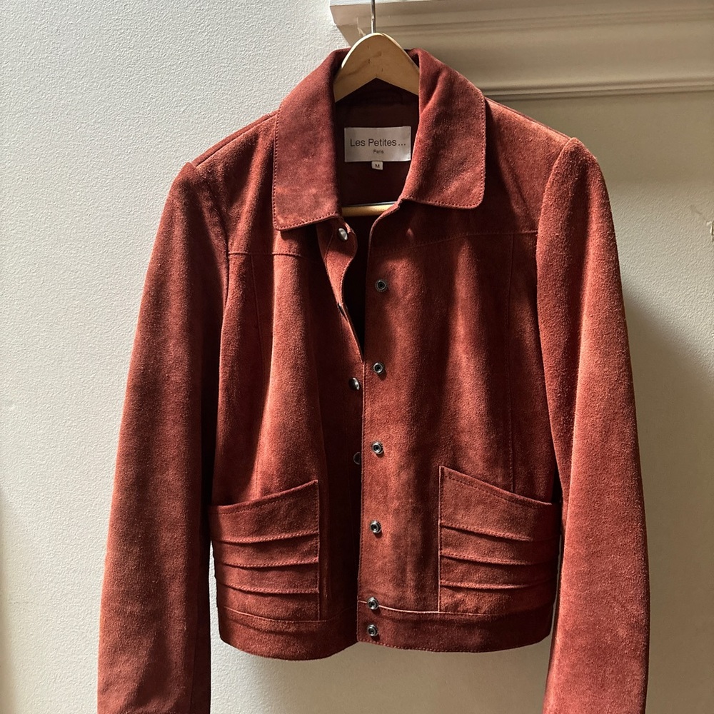 Reddish brown suede jacket by Les Petites